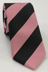 Worcester College, Oxford Stripe Silk Tie UKU-16 Black & Pink